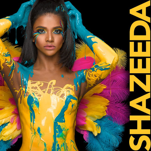 Shazeeda Gafoor in yellow, blue & pink by Nick Saglimbeni for Painted Princess Project