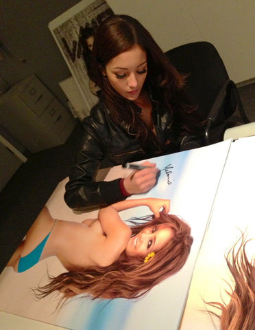 Melanie Iglesias Topless Aqua Bikini 24"x36" Poster Signing