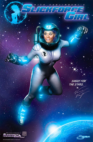 SlickforceGirl Astronaut Vanessa Pin-up 11"x17" Collector's Poster