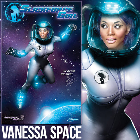 SlickforceGirl Astronaut Vanessa Pin-up 11"x17" Collector's Poster